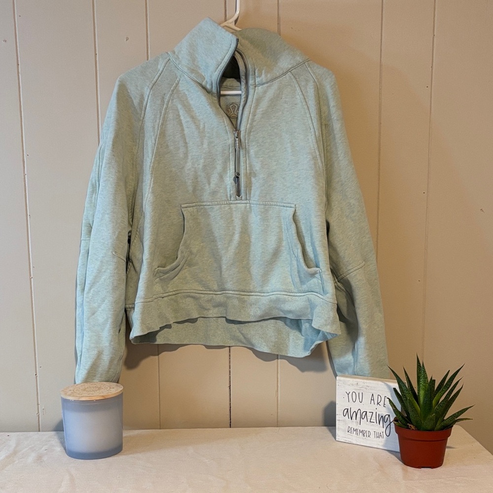 lululemon athletica Mint Green Quarter-Zip Turtleneck Pullover